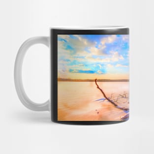 Winter landscape near a pond Mug